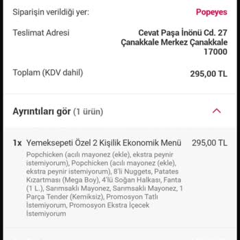 Popeyes Restoranının Özensizliği Ve Gramajlara Uymaması