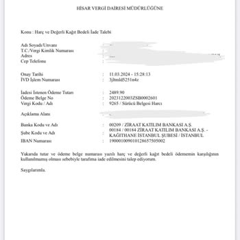 Gelir İdaresi Başkanlığı Ehliyet Harcı Zam Farkı Geri Ödemesi