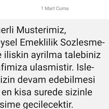 Türkiye Hayat Emeklilik Ayrılma Problemi Yaşıyoruz