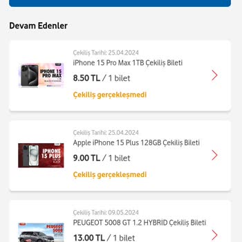 Vodafone Den Bilet Aldım