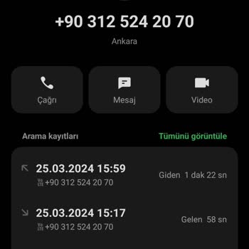 0312 524 20 70 03125242070 Telefon Aranması