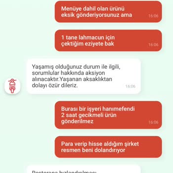 Usta Pideci Eksik Ürün Gönderiyor