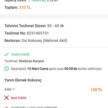 Trendyol Yemek Trendyol İade Alamama Sorunu