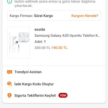 Sürat Kargo Siparişim Teslim Edilmedi