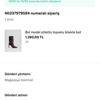 Bershka Teslim Edilemeyen Sipariş