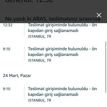 Aras Kargo 4 Gündür Bugün Teslimat Denendi (9:15) Gibi Saatler Geliyor