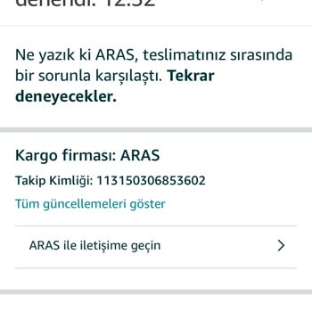 Aras Kargo 4 Gündür Bugün Teslimat Denendi (9:15) Gibi Saatler Geliyor