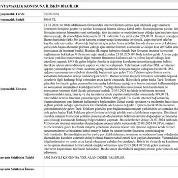 Millenicom Bilgilendirme Yapmadan Ek Ücretler Talep Ediyor