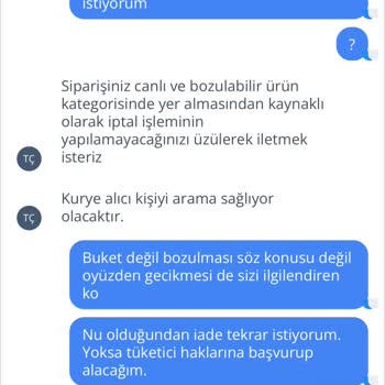 Taze Çiçek Zamanında Yapılmayan Teslimat