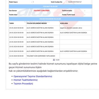 Aras Kargo Gönderi Teslimatında Sorun Çıkarıyor