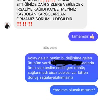 Bey'lik Kombin Beylik Kombini Mesajlarıma Görüldü Atıp Ürün Değişimi Yapmıyor