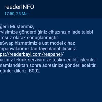 Reeder İade Kabul Etmiyormuş!