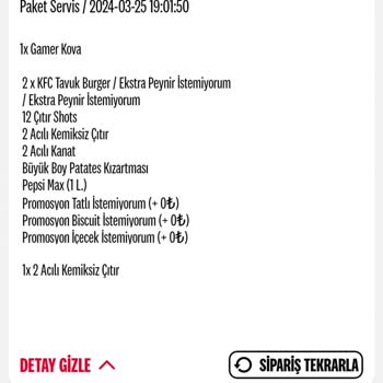 KFC Siparişimi 1 Saattir Getirmiyor Ve İptal De Edemiyorum