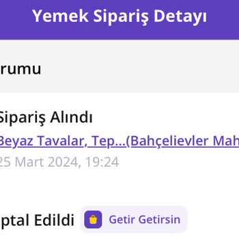 Getir Para İadesi Yapmıyor