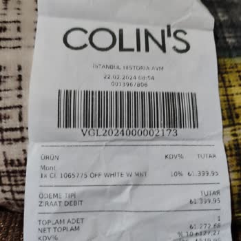 COLIN’S COLIN'S Marka Mont Kalitesiz Ürün