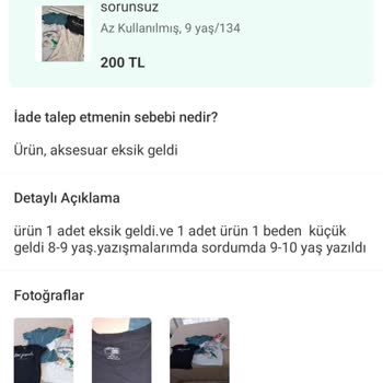 Dolap İade Problemi Ve Ürün Eksik Gelmesi