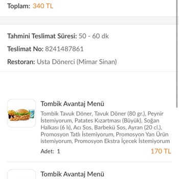 Trendyol Üzerinden Usta Dönerci Siparişinde Ödemem İade Edilmedi