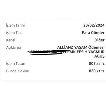 Allianz Yaşam ve Emeklilik Eksik Yatan Para
