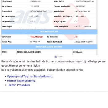 Aras Kargo Teslim Edilmediği Halde Teslim Edildi Mesajı Gelen Kargo