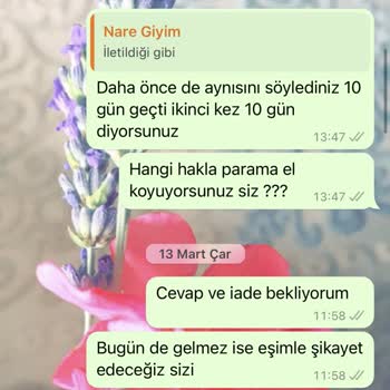 Nare Giyim Paramı İade Etmiyor!