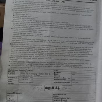 Arçelik Ten Aldığım Fırınlı Ocağın Ocak Üzerinde Ki Demiri Soyuldu