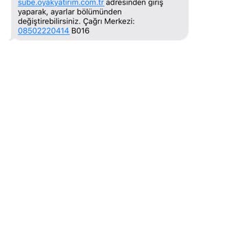OYAK Yatırım Gereksiz Mesaj Gönderimi
