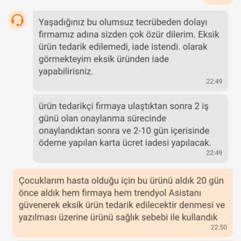 Trendyol Express Pharma Eksik Ürün Mağduriyeti
