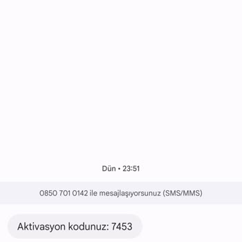 0850 701 01 42 Numaralı Telefondan Aktivasyon Kodu Geldi!