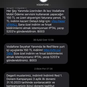 Vodafone'un Fazla Fatura Tahsilatı