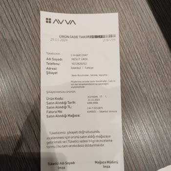 Avva Giyim Gelen Ürün Orijinal Değil