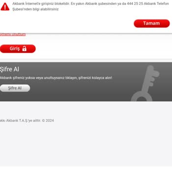 Akbank İnternete Girişiniz Blokelidir