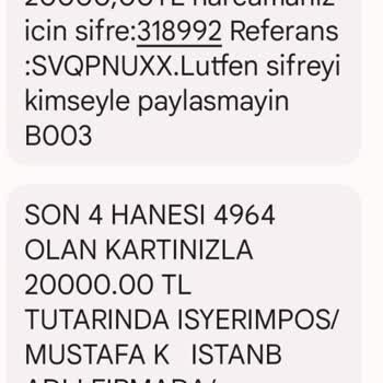 İşYerimPos Kredi Kartımdan Çekilen Parayı Geri İade İstiyorum
