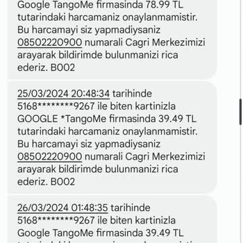 Onaysız İşlem: Google Tango'dan İzinsiz Para Çekilmesi
