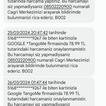 Onaysız İşlem: Google Tango'dan İzinsiz Para Çekilmesi