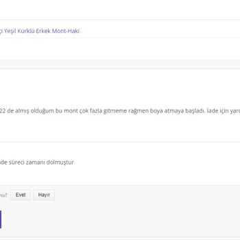 N11 Boyası Giden Ürünün İade Alınmaması.