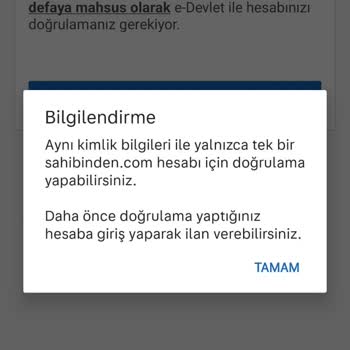 Sahibinden.com E-devlet Doğrulama Sorunu