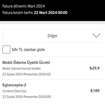 Vodafone Bilgim Dışında Mobil Ödeme