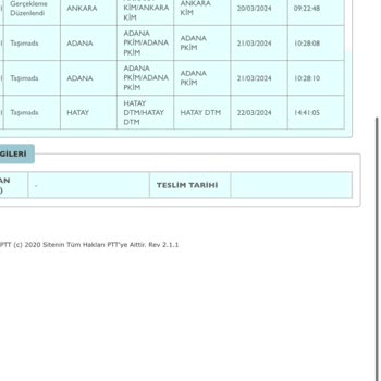 PTT Kargonun Kargomu Şubede Bekletmesi