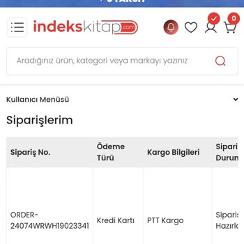 İndeks Kitap Sipariş Gecikmesi Gelmemesi