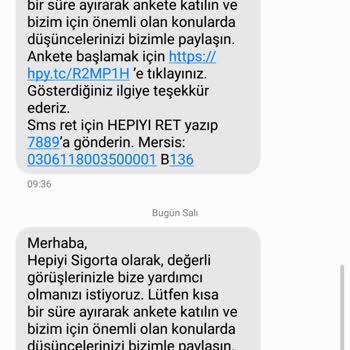 Hepiyi Sigorta SMS E Mail İptal Etmek