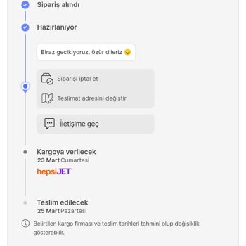 Hepsiburada Ürünümü Halen Kargoya Vermedi