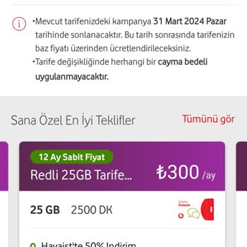 Vodafone Yeni Fatura Sözleşmesi