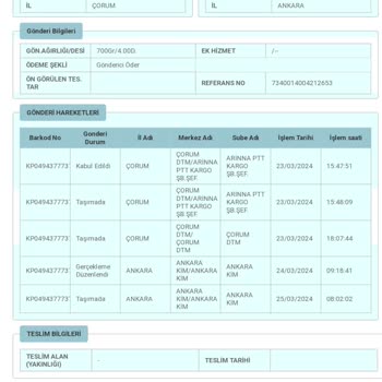 PTT Kargo Gerçekleme Düzenlendi Diyerek Kargoyu Getirmiyor