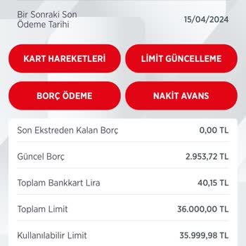 Ziraat Bankası Kredi Limiti İle Kullanılır Limit Eşit Olmasına Rağmen Borç Görünüyor