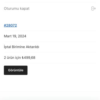 Entrendburada Siparişi İptal Ettim. Param Ödenmedi