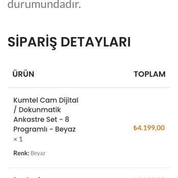 Caddesa, Com Üçlü Ankastre Seti Aldım Parayı Yatırdım Ürün Gelmiyor