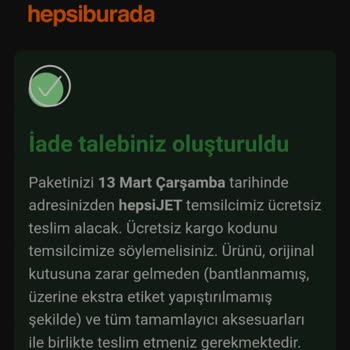 Hepsijet Kargom 13 Gündür Kargo Depoda.