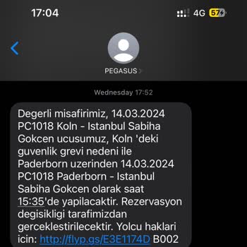 Pegasus Değişiklik Hakkı Tanımadan Kalkış Havaalanını Değiştirdi!