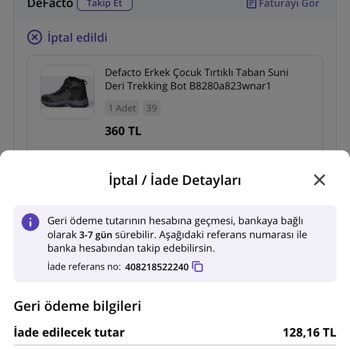 DeFacto Stokta Olmasına Rağmen Sipariş İptali Ve Mağduriyet