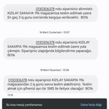 Watsons Siparişim Mağazaya Teslim Edilmedi